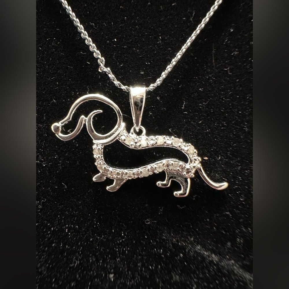 Sterling Silver Dachshund Pendant with Necklace